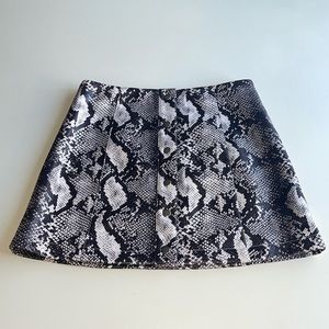 Urban Outfitters Snake Print Button Mini Skirt